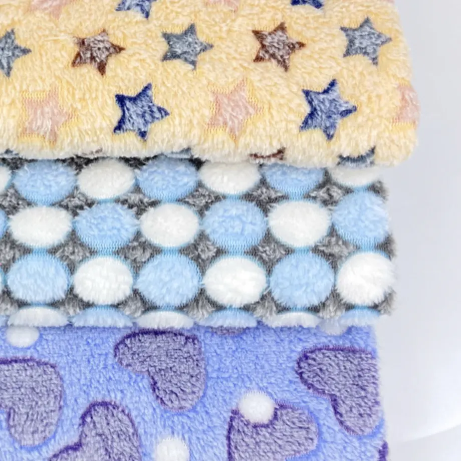 Tela polar de Coral con patrones múltiples, estampado Offset, forma de corazón, estrellas circulares, Textiles para el hogar, pijamas, juguetes, gran oferta