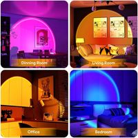 Lampe de Projection Coucher de Soleil en Promotion, 16 Couleurs, Effet Arc-en-ciel Photographique, Contrôle par Application, Rythme Musical, Veilleuse LED, Projecteur Lampe Coucher de Soleil