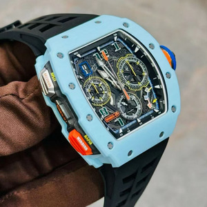 Montre chronographe multifonctionnelle de luxe pour homme RM65-01 : cristal saphir, bracelet en caoutchouc en fibre de carbone, style design - Product Image 3