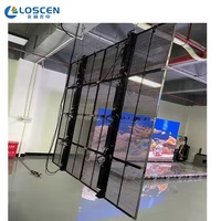 Écran LED transparent P3.91 Écran LED mural en verre 1000*500mm 1000*1000mm Affichage LED en verre P3.91
