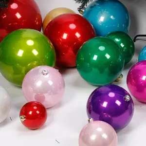 Рождественский шар 15-50 см яркий жемчуг большой шар для украшения из пластика с шелкотрафаретной печатью