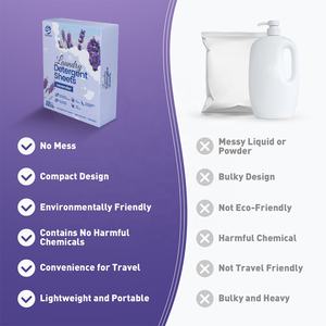 Feuilles de lessive 2 en 1 sans liquide, parfum lavande, écologiques, respectueuses de l'environnement, brise fraîche, non toxiques, comprimés de lessive pour le voyage - Product Image 4