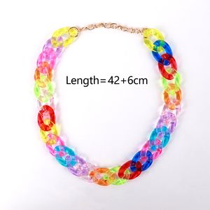 Collar de Cadena Cubana de Acrílico Transparente de Color Jelly, Accesorio Simple de Verano, Venta al Por Mayor - Product Image 2