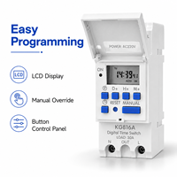 MythEle DIN Rail Digital Time Switch AC220V 30A LCD Programmable Timer Relay untuk Kontrol Rumah dan Industri