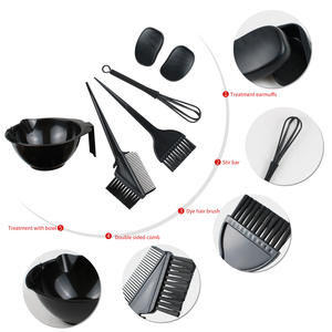 Kit professionnel de coloration capillaire en plastique pour salon et usage domestique, avec pinceau de teinture, bol de teinture, protège-oreilles, mélangeur et brosse à cheveux, outil DIY - Product Image 2