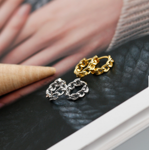 ROXI - Aros de Plata de Ley 925 con Diseño Clásico y Simple, con Patrón de Cadena, para Mujer - Product Image 2