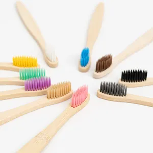 Brosse à dents en bambou écologique dégradable et naturel 100% avec logo privé personnalisé au prix de gros