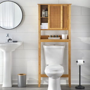 Étagère de rangement pour salle de bain pour machines à laver à chargement frontal, étagère de rangement sur pied au-dessus des toilettes. - Product Image 1