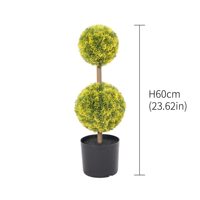 Arbre topiaire artificiel en cèdre jaune-vert de 60 cm, protection UV, imperméable, plante en pot, classique, intérieur/extérieur