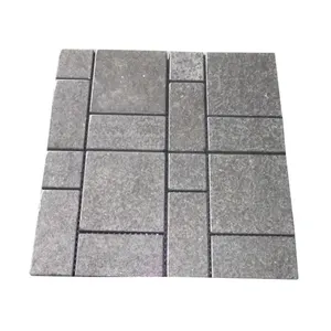 Pavés de pierre de pavage en granit fendu gris/noir bon marché pour carreaux de pavage d'allée