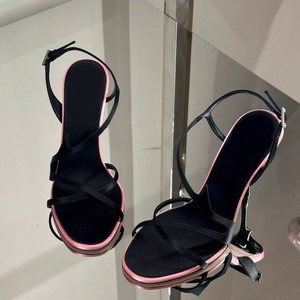 Sandales à talons hauts pour femmes à fines brides, avec boucle en strass, style slingback, talon aiguille, pour soirée - Product Image 3