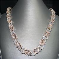 Collar de Cadena Cubana de 20mm para Hombre, con Moissanita Baguette en Forma de Corazón, Estilo Iced Out, Joyería Hip Hop Personalizada, Pasa Prueba de Diamantes