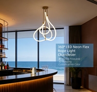 Lumière d'ambiance à intensité variable 360° °   Tube néon flexible pour plafond, installation 3D, pliage, étanche IP67, lumière LED néon 3000K~1800K, dimmable à chaud