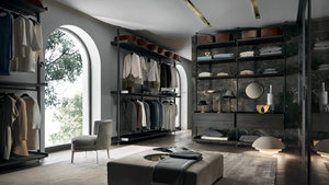 Walk in Closet Steel in Cabinet <span class=keywords><strong>Ropa</strong></span> modular Diseño de madera Sistema independiente de doble deslizamiento Walk Wood Clothes Armario Set - Product Image 3
