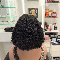Perruque Lace Front Brésilienne de 10 pouces, Cheveux Naturels Noirs de Haute Qualité pour Femmes, Cheveux Bruts à Cuticules Alignées, Style Longue Onde d'Eau, Vente en Gros