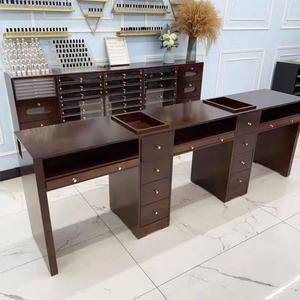 Muebles de Salón de Uñas de Madera de Nogal Negro Retro Moderno Más Vendidos, Mesa de Manicura Portátil - Product Image 6