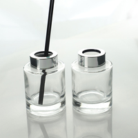 Nouveauté Transparent 50ml 100ml 150ml cylindre verre bois bâton vide maison parfum diffuseur bouteille