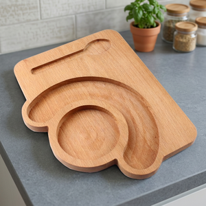 Bandeja de Servir de Madera, Forma Rectangular, Diseño Moderno y Lujoso Hecho a Mano, Platos y Vajilla Ecológicos con Acabado de Grado Alimenticio - Product Image 1