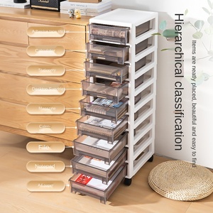 Drawer type storage cabinet plastic office under desk storage cabinet removable stationery file multi-layer storage cabinet