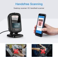 Eyoyo Mains Libres 1D 2D PDF417 Matrice de Données USB Filaire Bureau Qr Lecteur de Codes Barres Scanner de Codes Barres pour Magasin de Détail Supermarché