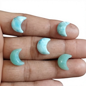 Natural <b>Larimar</b> Crescent Moon Cabochon for <b>Jewelry</b> Making Wholesale - Product Image 1
