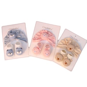 Cartoon Animal Baby Bow Headband Sock Set Soft Cotton Newborn Hair Band Anti Slip Socks <b>Cute</b> <b>Bear</b> Hair Accessory Gift Box - Product Image 5