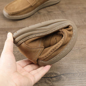 Mocassins en cuir pour hommes, bout rond, à enfiler, chaussures décontractées d'été pour la conduite, résistantes à l'abrasion, semelle intermédiaire en EVA, semelle extérieure en caoutchouc - Product Image 2