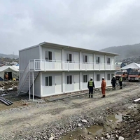 Bâtiment de bureau préfabriqué à deux étages en conteneurs, modulaire et portable, pour hôtel, logement de chantier, avec escalier pour camp de travail