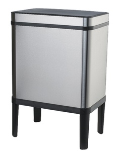 <span class=keywords><strong>Poubelle</strong></span> intelligente automatique 50L en acier inoxydable avec capteur, 2-en-1 avec couvercle, pour intérieur, bureau, cuisine, sur pieds - Product Image 3