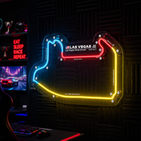 Dekorasi Dinding LED Neon Sign Las Vegas Black Edition untuk Garasi, Bar, Pecinta Mobil, Penggemar Balap, Klub, Rumah, Kamar, Hadiah