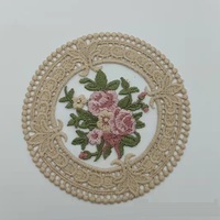 Napperon Vintage en dentelle de 12cm, broderie artisanale, bols, tasses à café, sous-verre, tissu de Style européen, Anti-brûlure, tapis de Table