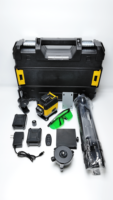 Kit de niveau laser haute précision 16 lignes 4D à faisceau vert super lumineux avec trépied réglable