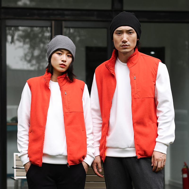 Customized Company Logo Fleece Vests for Winter Uniforms