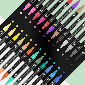 Khy24color Nước Dựa Dual Tip Acrylic Sơn Đánh Dấu Thiết Lập Nhựa Bàn Chải Đánh Dấu Cho Vẽ Vĩnh Viễn Mực Acrylic Sơn Đánh Dấu Bút - Product Image 4