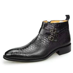 High Quality <b>Men</b> Genuine Leather Square Toe Breathable Lightweight Handmade Lace-up Anti-Slip Patchwork Office Career <b>Dress</b> - Product Image 4