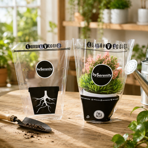 Bolsas Transparentes de OPP para Flores, Empaque <span class=keywords><strong>Impermeable</strong></span> Trapezoidal con Asas y Logotipo Personalizado, Venta al Por Mayor de Fábrica - Product Image 1