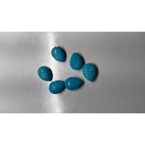 Cabujón de cuarzo turquesa azul, piedra preciosa de turquesa tallada de 10x14 mm, piedra de cuarzo turquesa tallada - Product Image 5