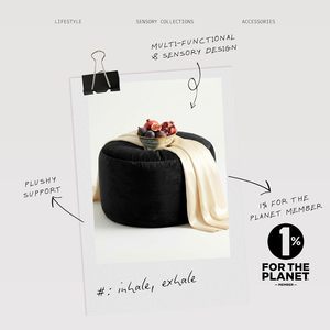 Kosiproducts Velvet Beanbag Ottoman Footstool <strong>Pouf</strong> Chair Pouffe Soft Luxury Home Furniture Polyester (Black 35x35x25) - Product Image 6