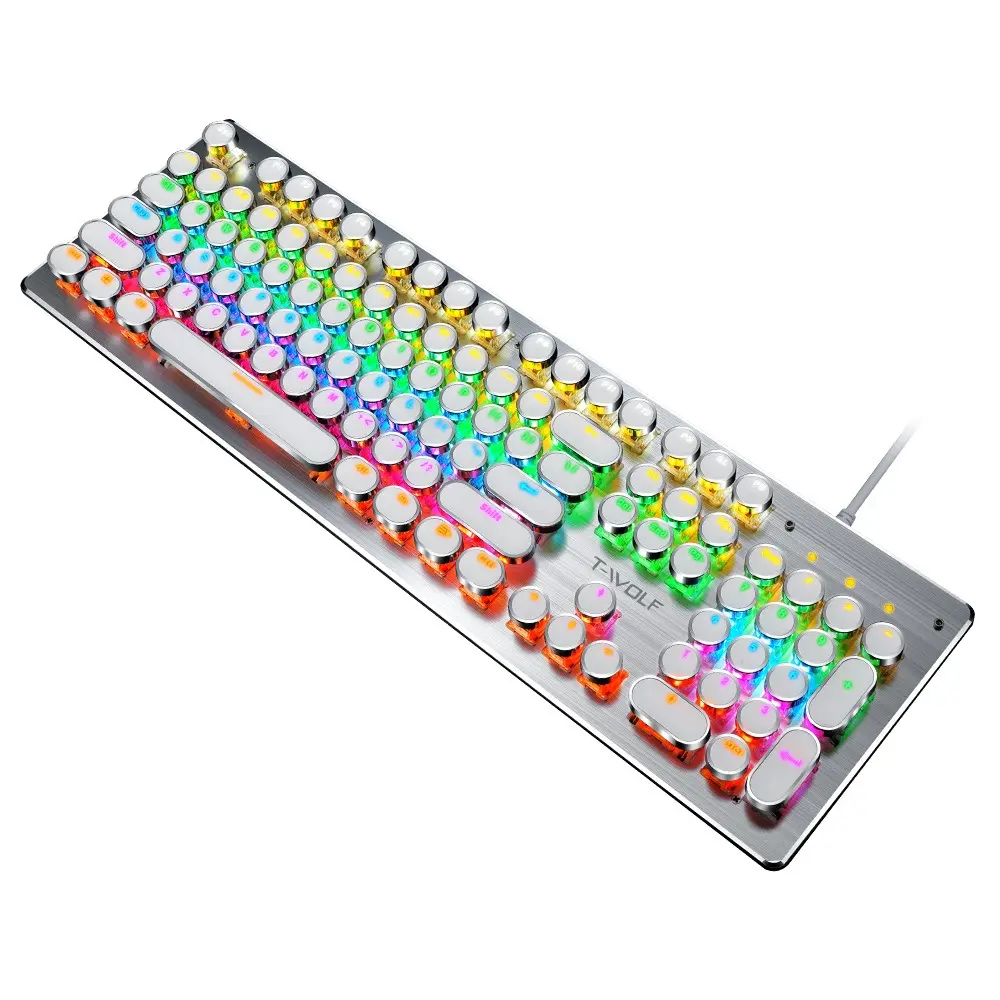 لوحة مفاتيح T75 punk الميكانيكية, لوحة مفاتيح T75 ، محمولة ، كلاسيكية ، الآلة الكاتبة ، متعددة الأجهزة ، لوحة مفاتيح usb مقاومة للماء مع لوحة تتبع