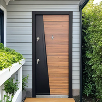 Dernière conception Porte de sécurité en métal turc Entrée résidentielle de luxe Porte de sécurité blindée interne en acier et en bois