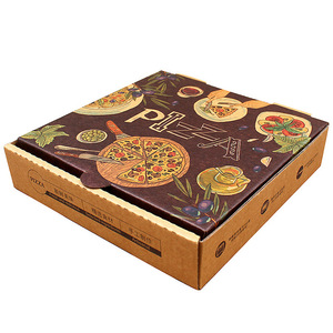 Nhà Máy Trực Tiếp Takeaway Cấp Thực Phẩm Hộp Bánh Pizza Biểu Tượng Tùy Chỉnh Gấp Thiết Kế Cán Bóng Hạt Dập Nổi Varnishing Handiling - Product Image 3