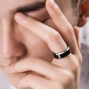 Cao đánh bóng sáng bóng 6mm 8mm đen TITAN Nhẫn đính hôn ban nhạc đám cưới cho nam giới bán buôn - Product Image 6