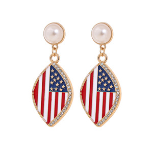 Pendientes de Aleación al por Mayor para el Día de la Independencia Americana, Pendientes con la Bandera de EE. UU. en <span class=keywords><strong>Rojo</strong></span>, Blanco y Azul, Diseño para el 4 de <span class=keywords><strong>Julio</strong></span>, Regalo Festivo - Product Image 5