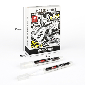 Mobee P-9COMBO-5W 5Pcs Trắng Acrylic Sơn Đánh Dấu Thiết Lập Đa Tip Kích Thước Đánh Dấu Màu Trắng Cho Màu Đen Giấy Vải Tự Làm Nghệ Thuật - Product Image 6