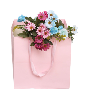 Customize <b>Pink</b> Trapezoidal Portable Florist Window Bag Flower Box Gift Bouquet Packaging Celebrate Gift - Product Image 2