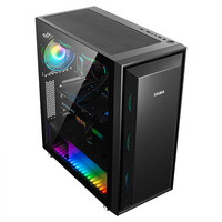 Boîtier d'ordinateur ATX personnalisé-Plastique ABS avec maille et bande ARGB, verre trempé gauche, pour les amateurs de DIYPC, certifié CE