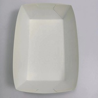 Boîte en papier kraft blanc recyclable, écologique, imperméable, personnalisable avec gaufrage, jetable, pour hot-dogs, frites, snacks, barbecue