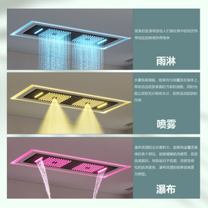 Dipsinshi - Juego de ducha empotrado de 900x300 mm con LED, efecto lluvia y masaje, con pantalla de temperatura para baño doméstico - Product Image 2