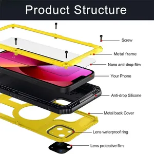 Étui de protection robuste en métal Doom Armor étanche <span class=keywords><strong>pour</strong></span> iPhone 16e 17e 16 15 14 13 12 11 Pro Max XS XR 8 7 Plus, coque antichoc - Product Image 2