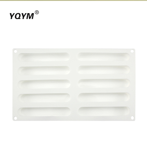 Gıda sınıfı 10 kavite oval şerit yıldırım puf ekmek kalıbı fransız mus pasta pişirme yapışmaz silikon kek kalıbı - Product Image 4